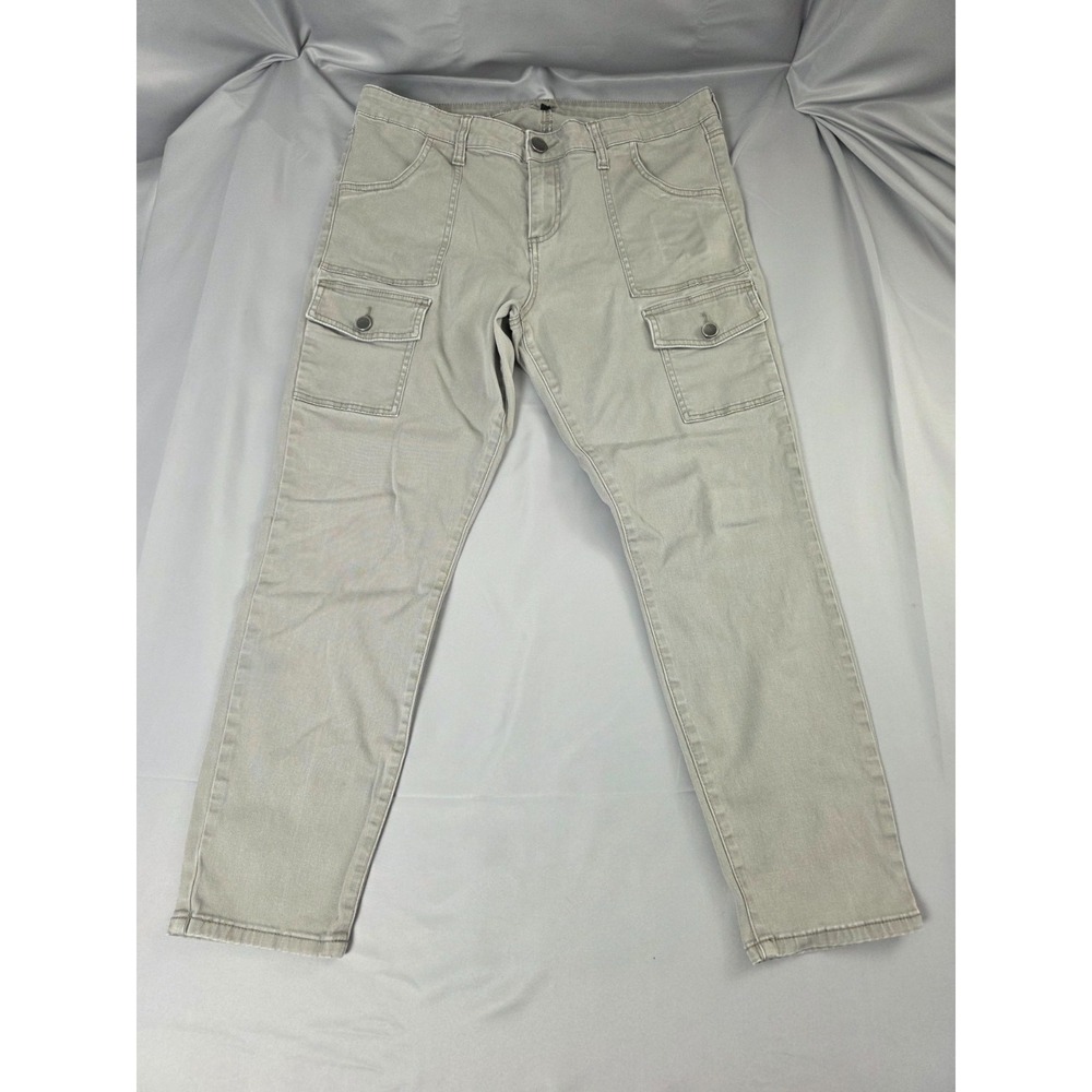 KUT from the Kloth Women's Beige Jeans Size 14 Skinny Ankle Cut Cargo Casual
